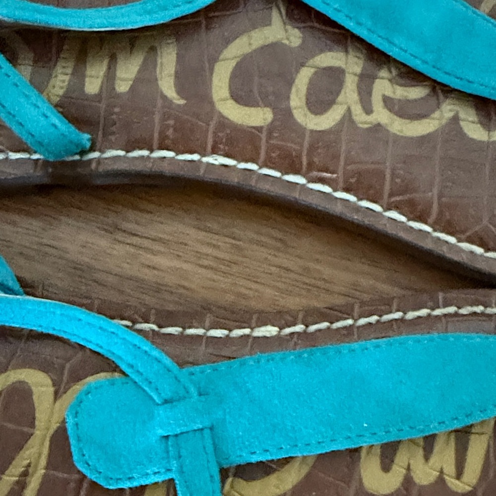 Sam Edelman “Gigi” Turquoise and Brown Sandals - Picture 3 of 4